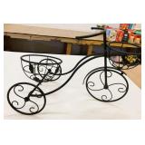 26" Black Metal Plant Holder Tricycle *Rear Basket