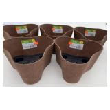 5x New Plastic Rust Trio Claire Draining Pots