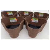 5x New Plastic Rust Trio Claire Draining Pots