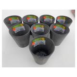 8x New 4" Tall Grey Plastic Planter Pots
