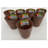 8x New 4" Tall Rust Plastic Planter Pots