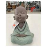 9" Tall Baby Buddha in Green Cloak
