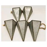 New 2x 10" and 3x 9" Metal Wall Hanging Pots