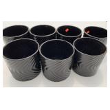 7 New 4.5" Tall Black Ceramic Pots
