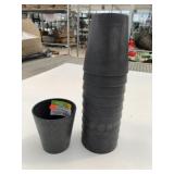 11x 4" Black Plastic Planter Pots Pots