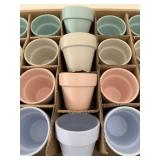 12 New 4" Pastel Colour Ceramic Pots