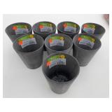 8x New 4" Tall Grey Plastic Planter Pots