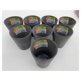 8x New 4" Tall Grey Plastic Planter Pots