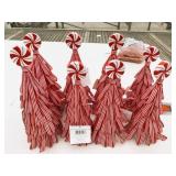 8 New 8.5" & 9.5" Red & White Candy Cane Trees