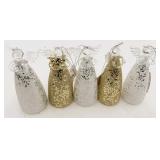 5 New 6" Glass Light Up Angels