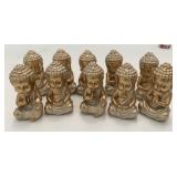 10 New Assorted Style 6" Tall Gold Buddhas