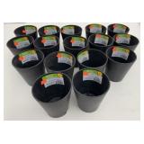 16x New 4" Tall Black Plastic Planter Pots