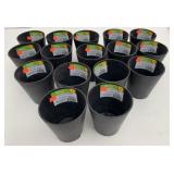 16x New 4" Tall Black Plastic Planter Pots