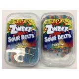 2x 285g Zweet Sour Belts Rainbow Candy