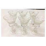6 Pinwheel Crystal Wine Goblets