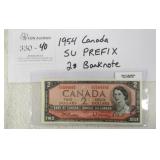 1954 Canada $2 Banknote