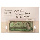 1967 Canada Centennial $1 Banknote