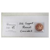 Cannabis 1oz Copper Round