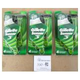 3 Packs Gillette Sensor3 Disposable Razors