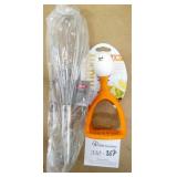 OXO Steel Whisk & Joie Egg Masher