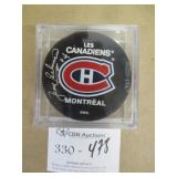 Jean Beliveau Signed Hockey Puck