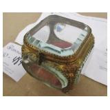19th Century Beveled Glass Jewelry Casket