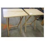2 Maple Fold Away Side Tables
