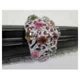 .925 Silver 2.28ct Tourmaline/Ruby Ring MSRP $605