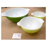 3 Vintage Pyrex Bowls