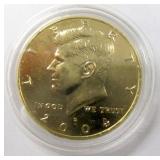 2004 USA Kennedy 50 Cent Gold Plated