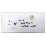 USA Gold Plated Buffalo Nickel