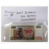 2004 Zimbabwe 500 Dollars