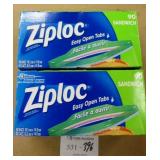 2 Boxes Ziploc Sandwich Bags