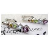 2.86ct Amethyst/Peridot/Topaz Earrings MSRP $515