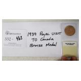 1939 Royal Visit to Canada Bronze Medal