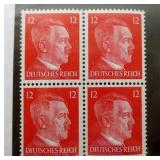 Nazi Germany Adolf Hitler Block of 4 Stamps