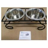Pet Double Stainless Steel Bowl Set