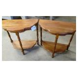 Pair of Oak Half Hall Tables