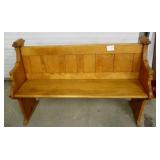 Solid Oak 57" Vintage Church Pew/Seat