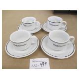 Set of 4 Cappuccino Cups & Saucers