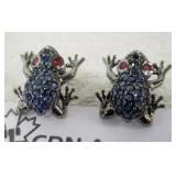1.12ct Sapphire/Ruby "Frog" Earrings MSRP $615
