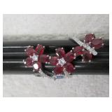 .925 Silver 5.04ct Ruby/CZ Ring MSRP $685