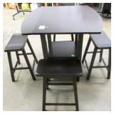 Dark Cherry Bar Height Table & 4 Stools