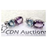 4.58ct Amethyst/Topaz Earrings MSRP $515
