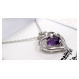 Sterling Silver Amethyst Heart Pendant MSRP $100