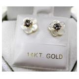 14K Gold 2-in-1 Diamond & Pearl Earrings