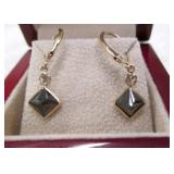 14K Gold Black & White Diamond (2.94ct) Earrings