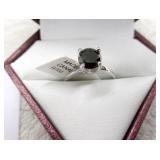 10K Gold Black Diamond (1.18ct) Solitaire Ring
