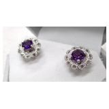 Sterling Silver Amethyst 2-in-1 Earrings MSRP $200
