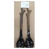 Pair Hardwood Handle Salad Servers